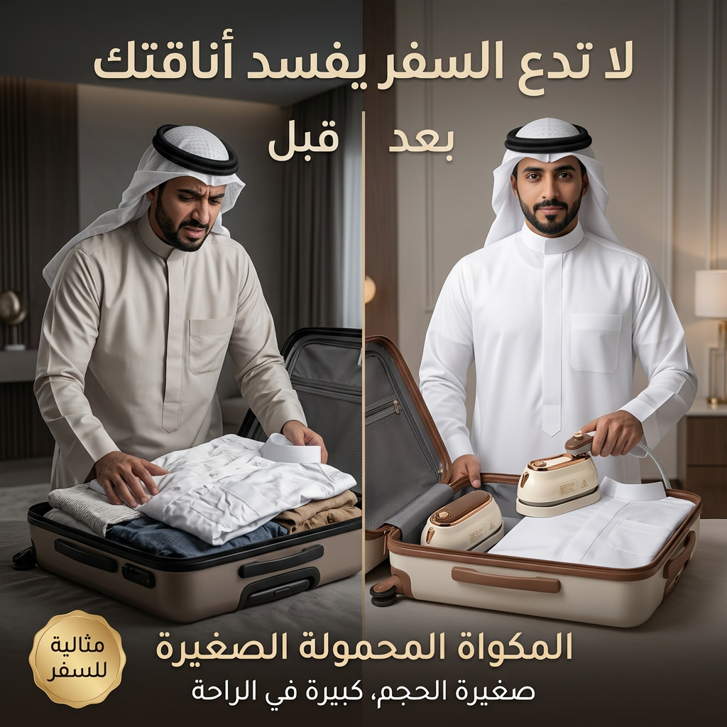 عرض المكواة المحمولة الهدية قبل وبعد أثناء السفر